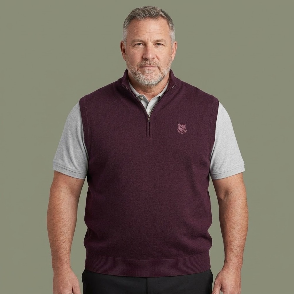 Cutter & Buck WindTec Golf Sweater Vest Mens XL Burgundy EUC